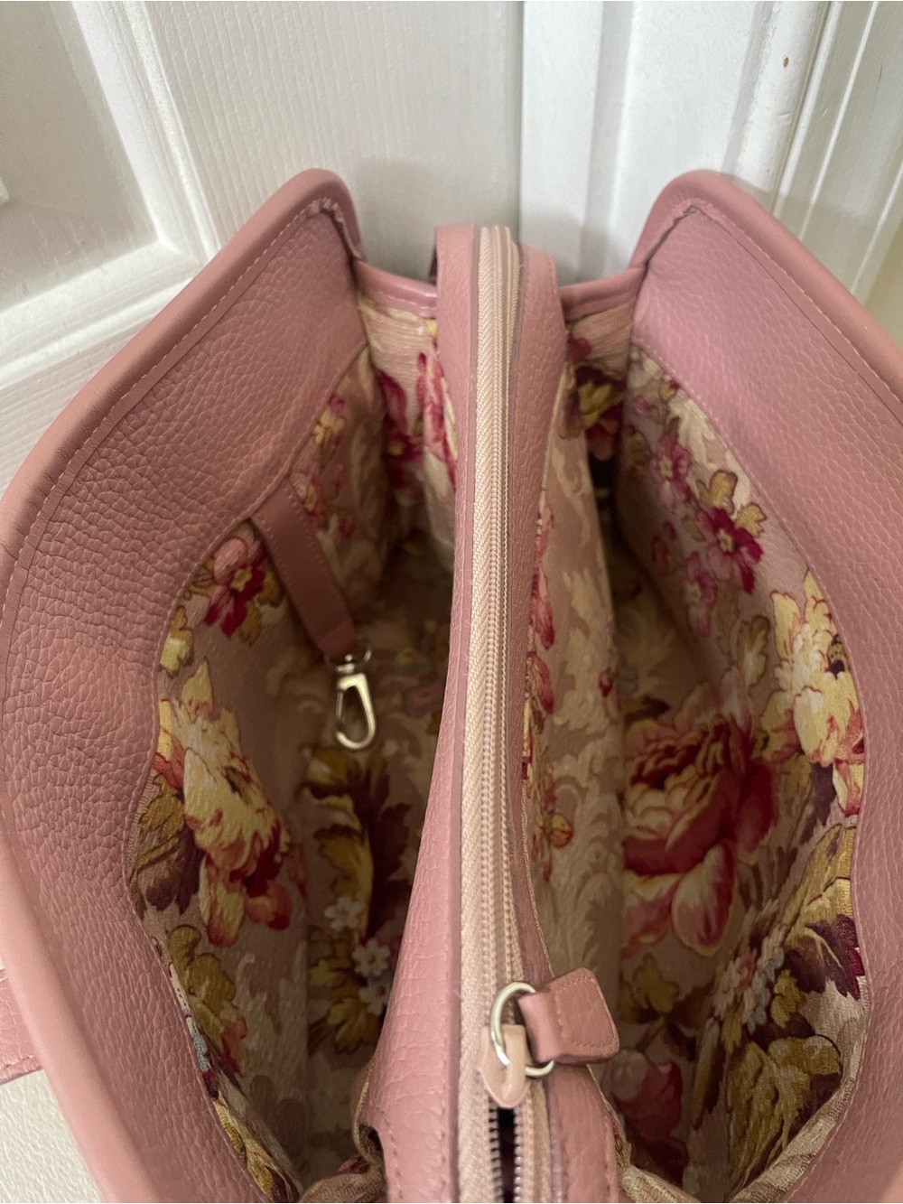 Brighton Pink Croc-Embossed Satchel with Heart Charms - Picture 9 of 11